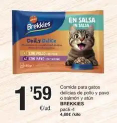 SPAR Fragadis Brekkies - comida para gatos delicias de pollo y pavo o salmon y atún oferta