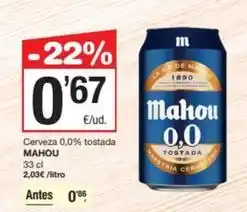 SPAR Fragadis Mahou - cerveza 0,0% tostada oferta