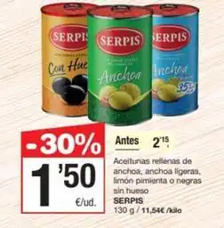 SPAR Fragadis Serpis - aceitunas rellenas de anchoa oferta