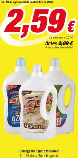 Aquabel Perfumerías Milbona - detergente mirooak oferta