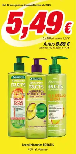 Aquabel Perfumerías Fructis - acondicionador oferta