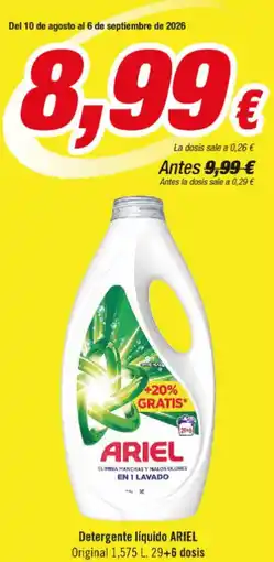 Aquabel Perfumerías Ariel - detergente liquido oferta