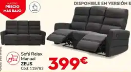 Conforama Zeus sofá relax manual oferta