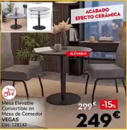 Conforama Vegas mesa elevable convertible en mesa de comedor oferta