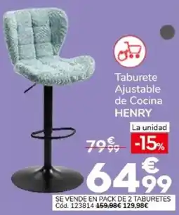 Conforama Henry taburete ajustable de cocina oferta