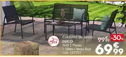 Conforama Lugo sofá 2 plazas + sillón + mesa baja oferta