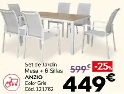 Conforama Anzio Set de Jardín Mesa + 6 Sillas oferta