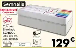 Conforama Somnalis colchón enrollado school oferta