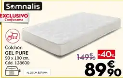 Conforama Somnalis colchón gel pure oferta