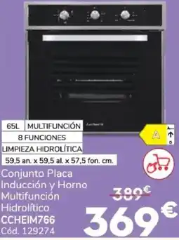 Conforama Carrefour Conjunto Placa Inducción y Horno Multifunción Hidrolítico oferta