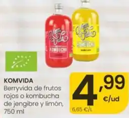 Eroski KOMVIDA Berryvida de frutos i rojos o kombucha de jengibre y limón oferta