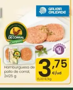 Eroski Hamburguesa de pollo de corral oferta