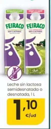 Eroski Leche sin lactosa semidesnatada o desnatada oferta
