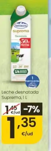 Eroski Leche desnatada Suprema oferta