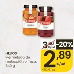 Eroski HELIOS Mermelada de melocotón o fresa oferta