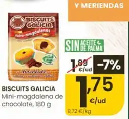 Eroski BISCUITS GALICIA Mini-magdalena de chocolate oferta