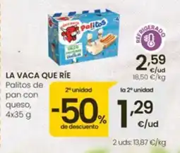 Eroski LA VACA QUE RIE Palitos de pan con queso oferta