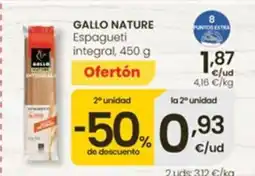 Eroski GALLO NATURE Espagueti integral oferta