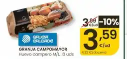 Eroski GRANJA CAMPOMAYOR Huevo campero M/L, 10 uds oferta