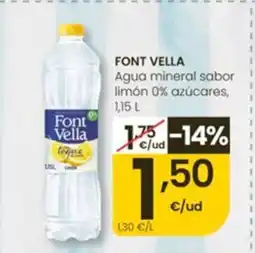 Eroski FONT VELLA Agua mineral sabor limón 0% azúcares oferta