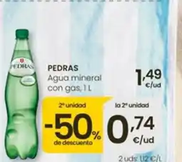 Eroski PEDRAS Agua mineral con gas oferta