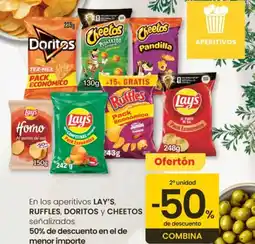 Eroski LAY'S, RUFFLES, DORITOS Y CHEETOS Een los aperitivos señalizados oferta