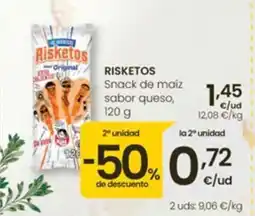 Eroski RISKETOS Snack de maíz sabor queso oferta