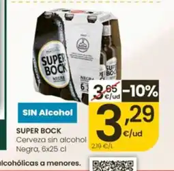 Eroski SUPER BOCK Cerveza sin alcohol Negra oferta