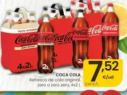 Eroski COCA COLA Refresco de cola original, zero o zero zero oferta