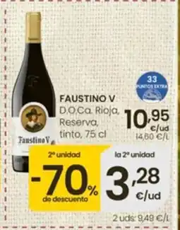 Eroski FAUSTINO V D.O.Ca Rioja Reserva, tinto oferta