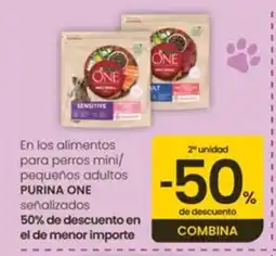 Eroski PURINA ONE En los alimentos para perros mini/ pequeños adultos señalizados oferta