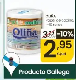 Eroski OLIÑA Papel de cocina, 1=10 rollos oferta