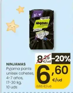 Eroski NINJAMAS Pyjama pants unisex cohetes, 4-7 años oferta