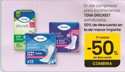 Eroski TENA DISCREET En las compresas para incontinencia oferta