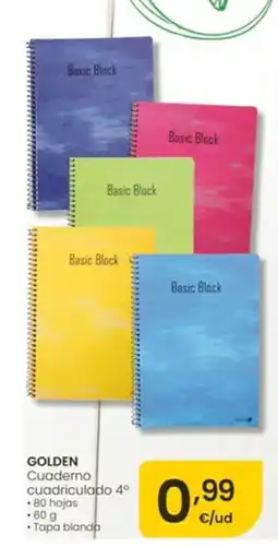 Eroski GOLDEN Cuaderno cuadriculado 4° oferta