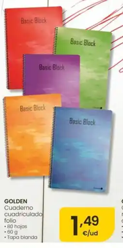 Eroski GOLDEN Cuaderno cuadriculado oferta