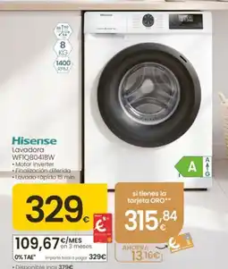 Eroski HISENSE Lavadora WFIQ8041BW oferta