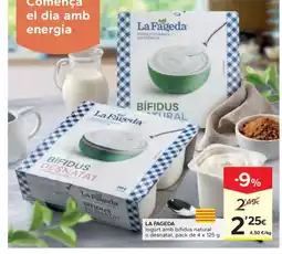 Caprabo LA FAGEDA logurt amb bífidus natural o desnatat oferta