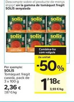 Caprabo SOLÍS Tomàquet fregit casolà oferta