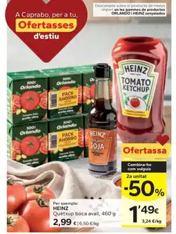 Caprabo HEINZ Quètxup boca avall oferta