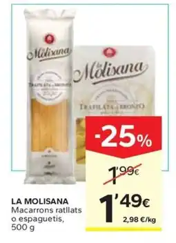 Caprabo LA MOLISANA Macarrons ratllats o espaguetis oferta