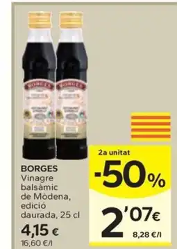 Caprabo BORGES Vinagre balsàmic de Modena, edició daurada oferta
