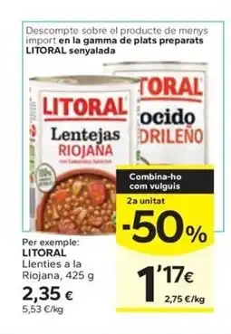 Caprabo LITORAL Llenties a la Riojana oferta