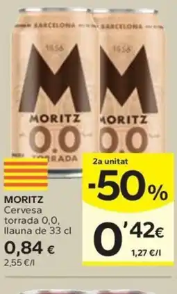 Caprabo MORITZ Cervesa torrada 0,0 oferta