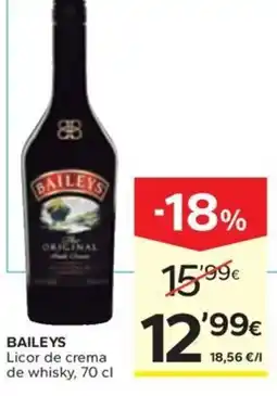Caprabo BAILEYS Licor de crema de whisky oferta