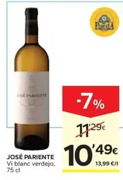 Caprabo JOSÉ PARIENTE Vi blanc verdejo oferta