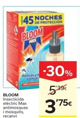 Caprabo BLOOM Insecticida elèctric Max antimosques i mosquits, recanvi oferta