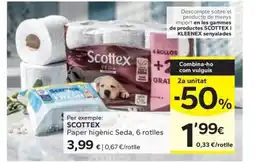 Caprabo SCOTTEX Paper higènic Seda, 6 rotlles oferta