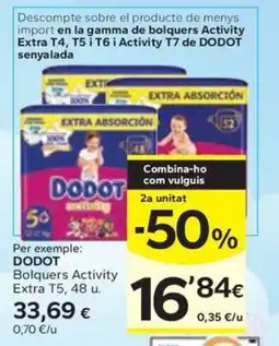 Caprabo DODOT Bolquers Activity Extra T5, 48 u. oferta