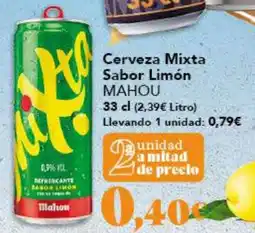 Gadis MAHOU Cerveza Mixta Sabor Limón oferta